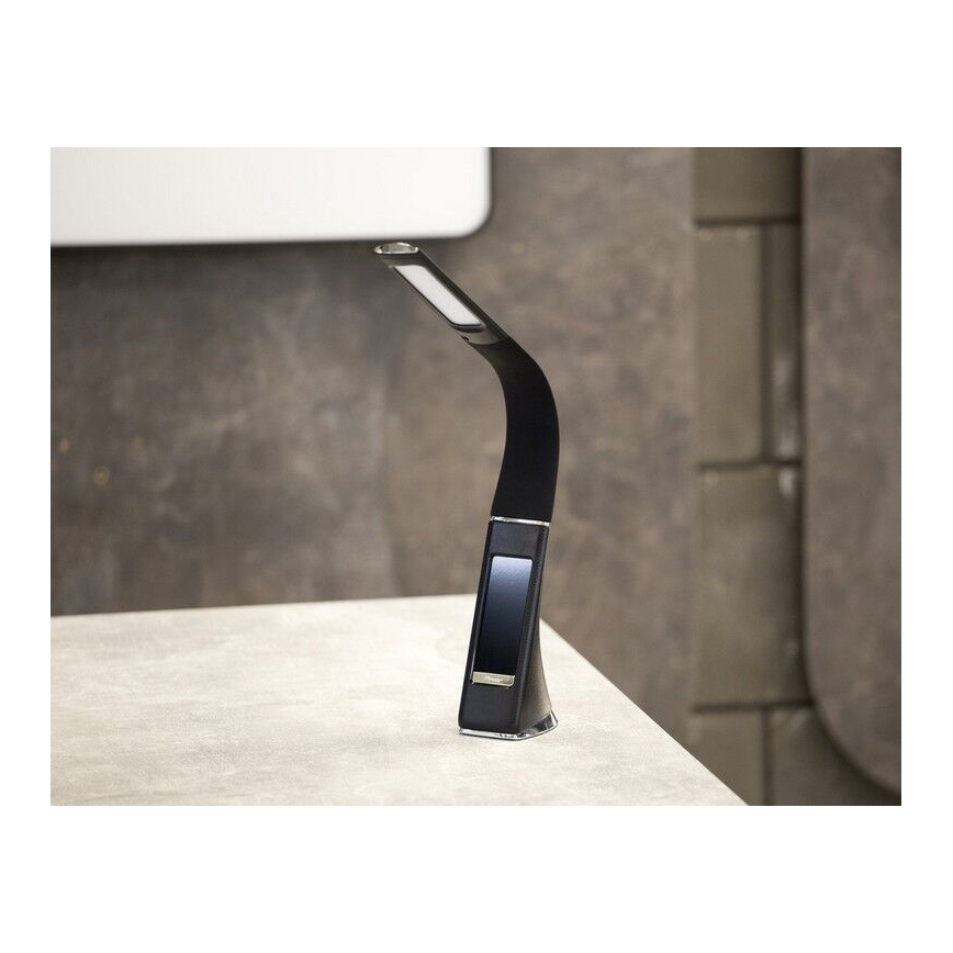LED bordlampe m. display dæmpbar LEATHER LED/7W/230V sort