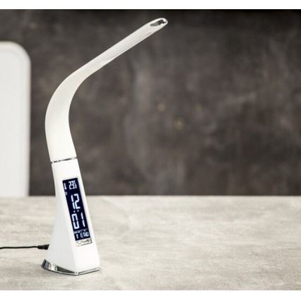 LED bordlampe med display dæmpbar LEATHER LED/7W/230V hvid