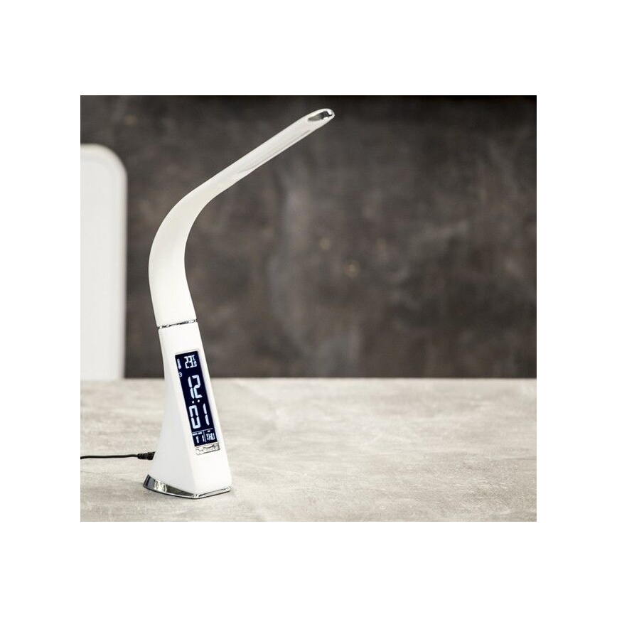 LED bordlampe med display dæmpbar LEATHER LED/7W/230V hvid
