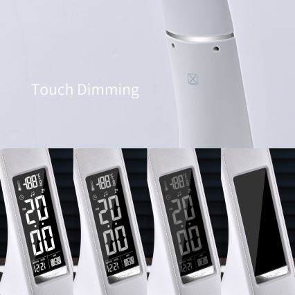 LED bordlampe med display dæmpbar LEATHER LED/7W/230V hvid