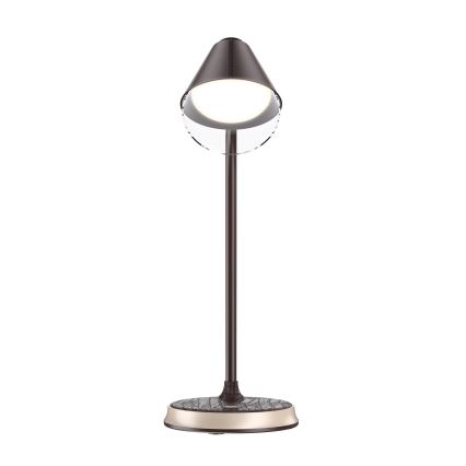 LED bordlampe m. trådløs opladning dæmpbar FINCH LED/9W/12/230V brun/guldfarvet