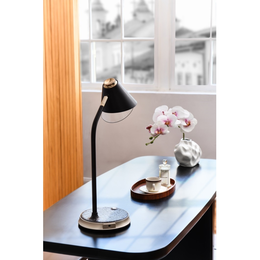 LED bordlampe m. trådløs opladning dæmpbar FINCH LED/9W/12/230V grå/skinnende krom