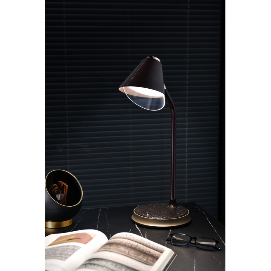 LED bordlampe m. trådløs opladning dæmpbar FINCH LED/9W/12/230V grå/skinnende krom