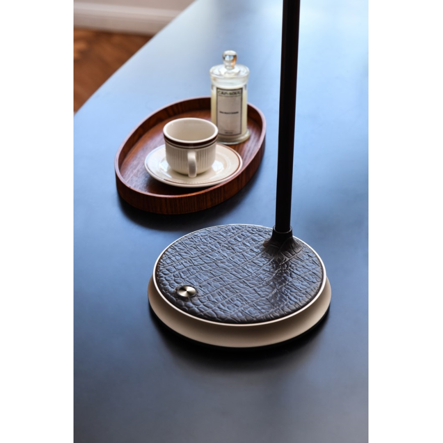 LED bordlampe m. trådløs opladning dæmpbar FINCH LED/9W/12/230V grå/skinnende krom