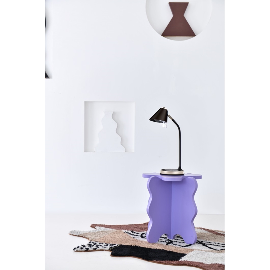 LED bordlampe m. trådløs opladning dæmpbar FINCH LED/9W/12/230V grå/skinnende krom