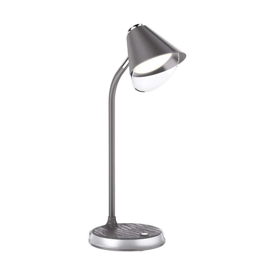 LED bordlampe m. trådløs opladning dæmpbar FINCH LED/9W/12/230V grå/skinnende krom