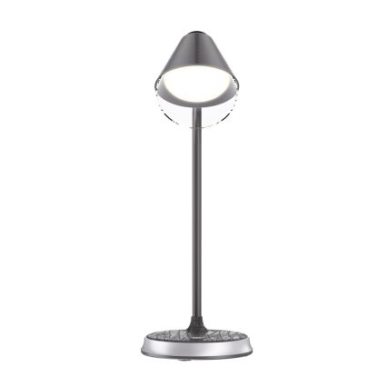 LED bordlampe m. trådløs opladning dæmpbar FINCH LED/9W/12/230V grå/skinnende krom
