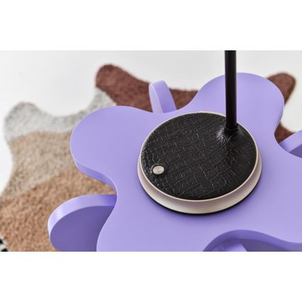 LED Dæmpbar bordlampe med trådløs opladning FINCH LED/9W/12/230V grå/skinnende krom