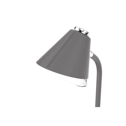 LED Dæmpbar bordlampe med trådløs opladning FINCH LED/9W/12/230V grå/skinnende krom