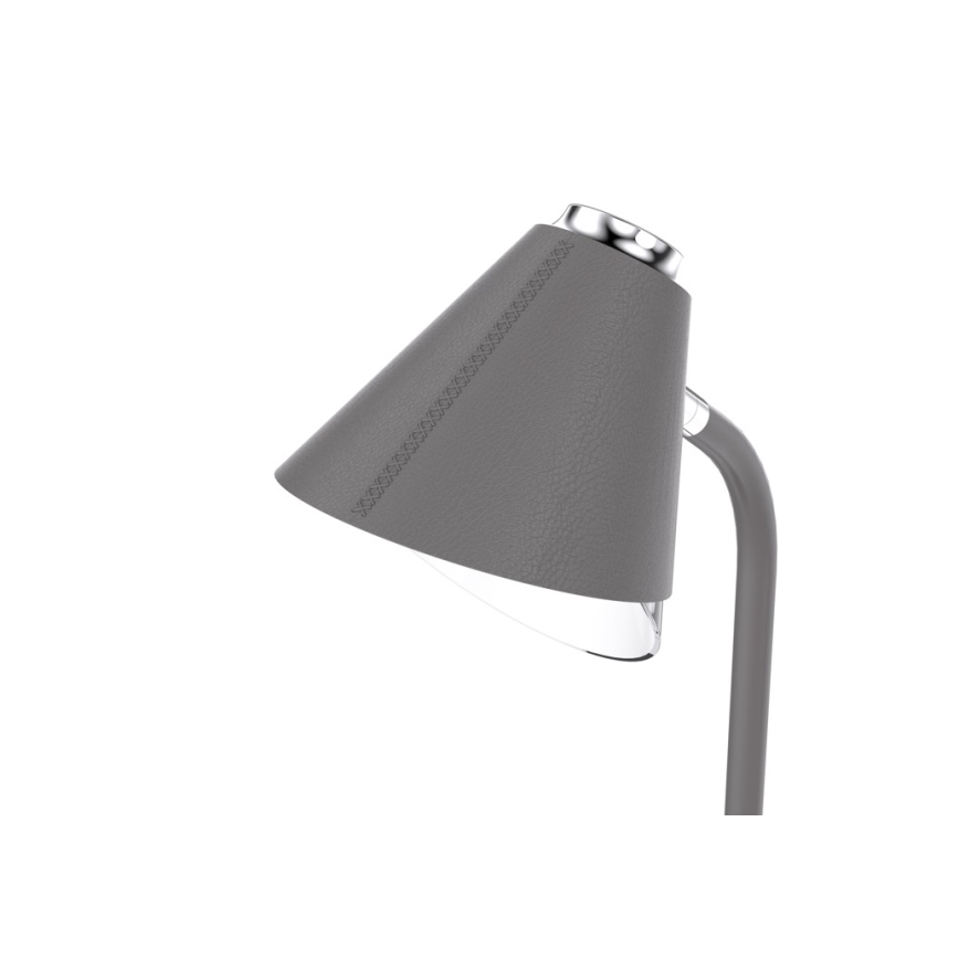 LED Dæmpbar bordlampe med trådløs opladning FINCH LED/9W/12/230V grå/skinnende krom