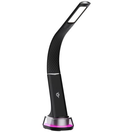 LED RGB Dæmpbar bordlampe med trådløs opladning CORELLA LED/7W/12/230V sort