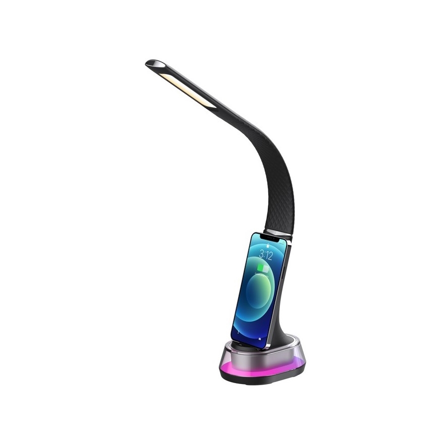 Immax 08973L - LED bordlampe m. RGB-farver dæmpbar CORELLA LED/7W/12/230V sort