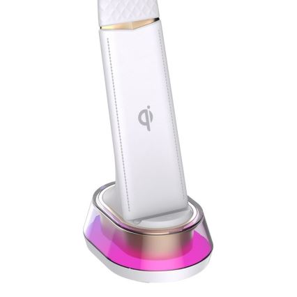 LED RGB Dæmpbar bordlampe med trådløs opladning CORELLA LED/7W/12/230V hvid