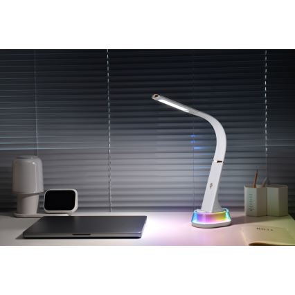 LED RGB Bordlampe m. trådløs opladning dæmpbar CORELLA LED/7W/12/230V hvid