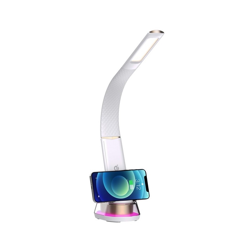 LED RGB Bordlampe m. trådløs opladning dæmpbar CORELLA LED/7W/12/230V hvid
