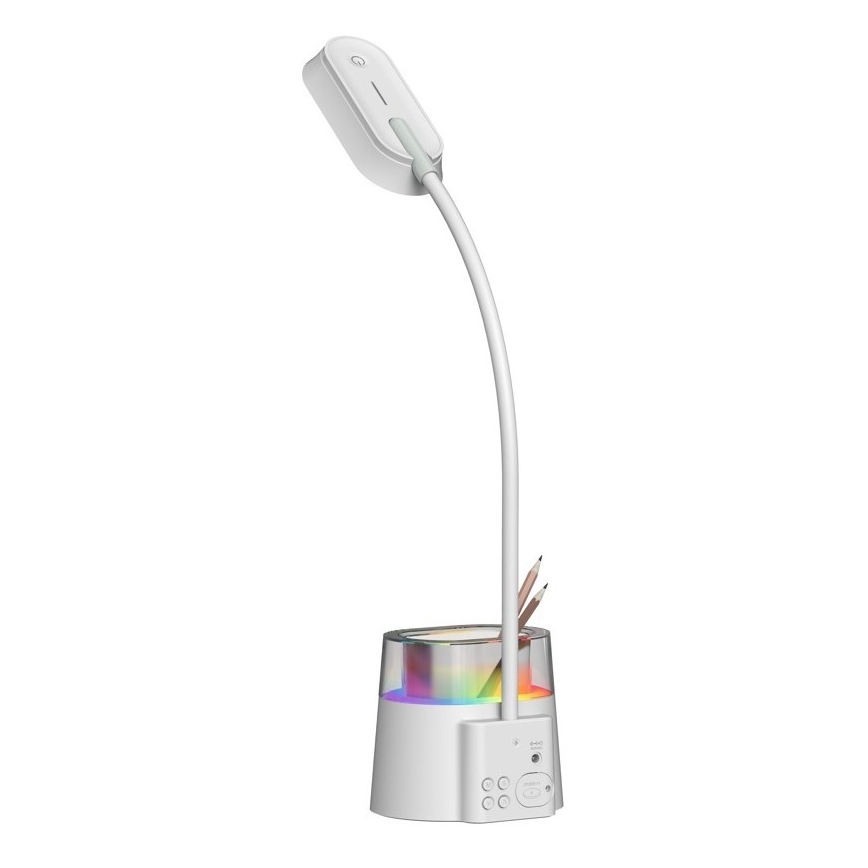 LED bordlampe med RGBW-farver og blyantsholder dæmpbar FALCON LED/10W/5V