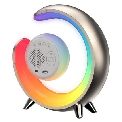 LED bordlampe RGBW-farver dæmpbar med vækkeur PEACOCK LED/20W/5V USB