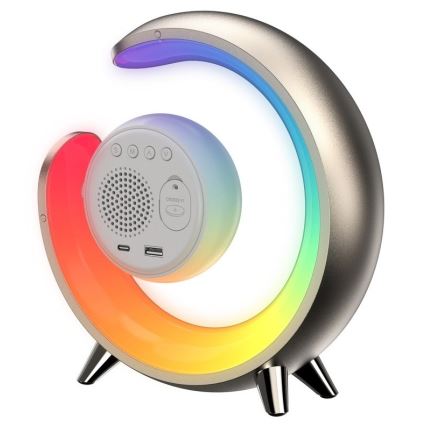 LED bordlampe RGBW-farver dæmpbar med vækkeur PEACOCK LED/20W/5V USB