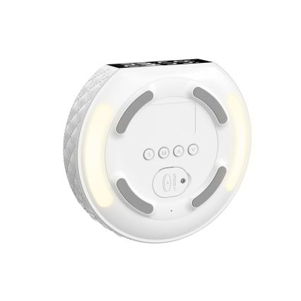 Vækkeur med LCD-display og trådløs Qi oplader 27W/9V 220 mAh hvid