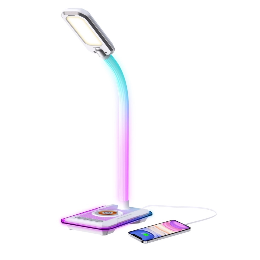 LED RGBW Bordlampe dæmpbar med Qi opladning 30W/230V 3000K/4000K/5000K hvid