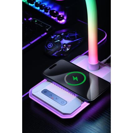 LED RGBW Bordlampe dæmpbar med Qi opladning 30W/230V 3000K/4000K/5000K sort