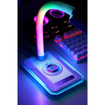 LED RGBW Bordlampe dæmpbar med Qi opladning 30W/230V 3000K/4000K/5000K sort