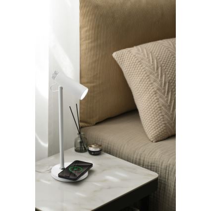 LED bordlampe dæmpbar med trådløs Qi opladning TIT LED/12W/230V hvid