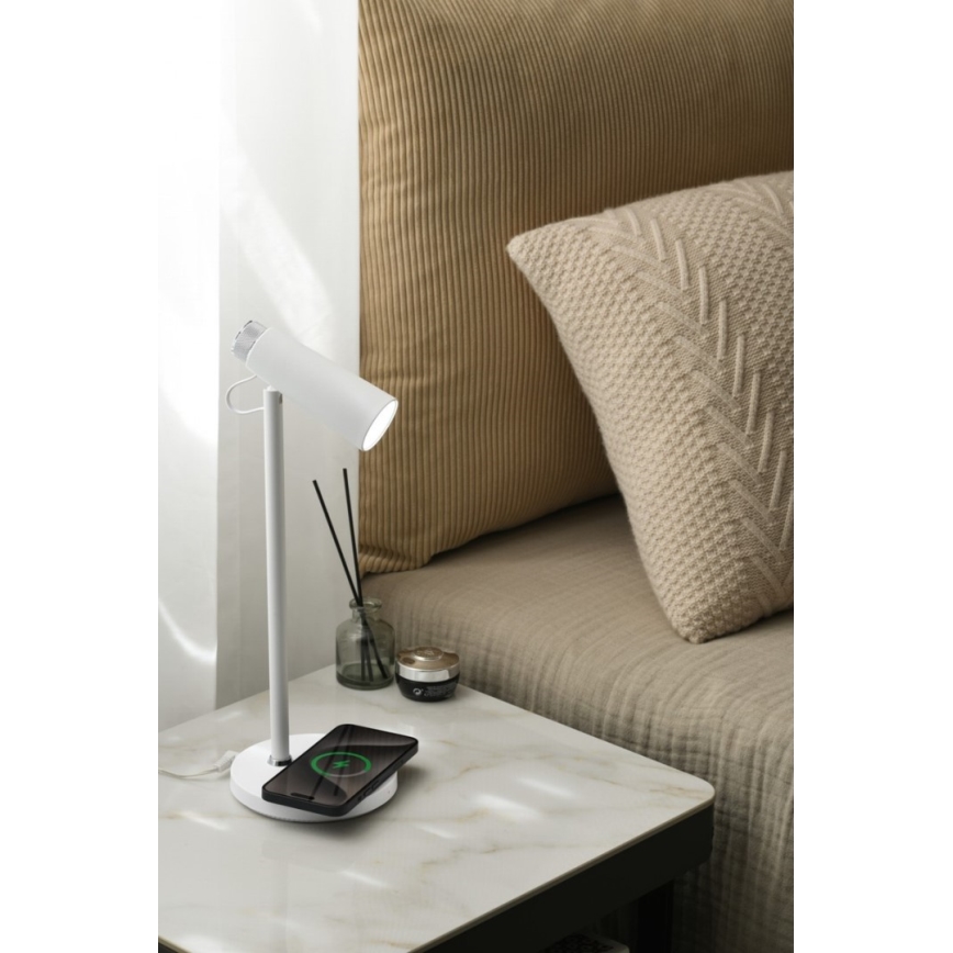 LED bordlampe dæmpbar med trådløs Qi opladning TIT LED/12W/230V hvid