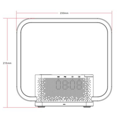 LED bordlampe dæmpbar med vækkeur og Qi opladning LED/18W/230V hvid