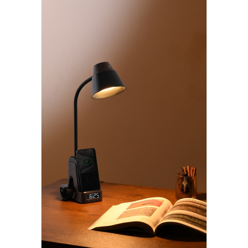 LED+CCT Dæmpbar bordlampe med trådløs Qi-opladning IDEAL LED/8W/230V 2700/4000/5000K brun