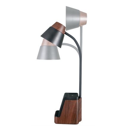 LED+CCT Dæmpbar bordlampe med trådløs Qi-opladning IDEAL LED/8W/230V 2700/4000/5000K brun