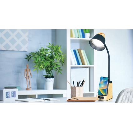 LED+CCT Dæmpbar bordlampe med trådløs QI-opladning IDEAL LED/8W/230V 2700/4000/5000K beige