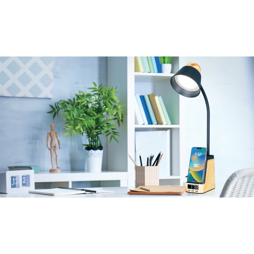 LED+CCT Dæmpbar bordlampe med trådløs QI-opladning IDEAL LED/8W/230V 2700/4000/5000K beige