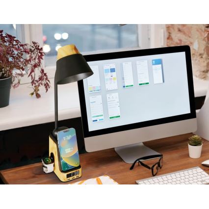 LED+CCT Dæmpbar bordlampe med trådløs QI-opladning IDEAL LED/8W/230V 2700/4000/5000K beige