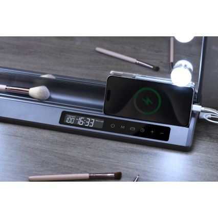 Dæmpbart LED-makeup-spejl HOLLYWOOD LED/18W/230V 3000/4200/6000K grå