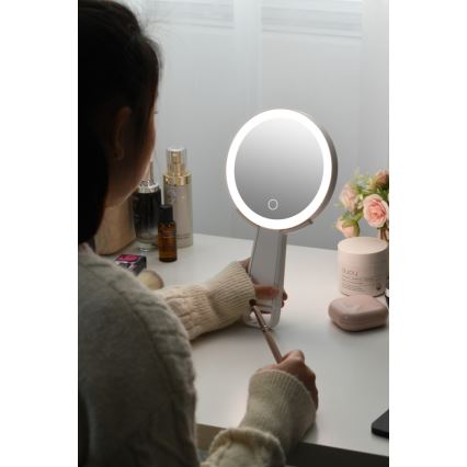 Immax 09103L - LED+CCT Dæmpbart kosmetikspejl SWEET LED/3W/5V hvid