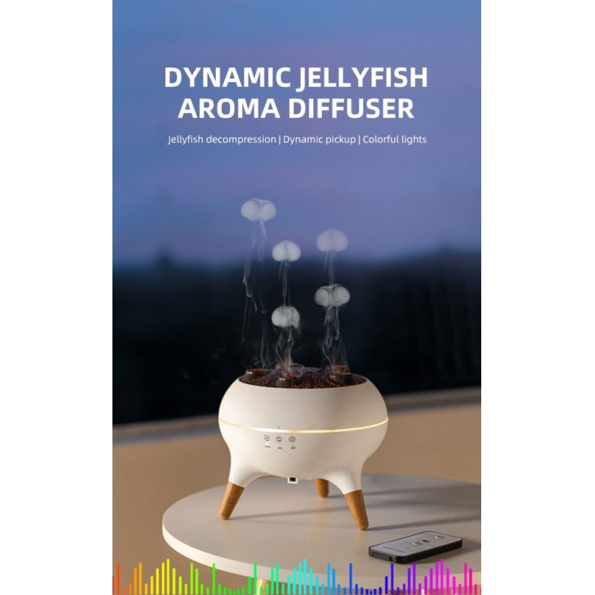Immax 09104L - Aromadiffuser og luftfugter JELLYFISH LED/11W/5V