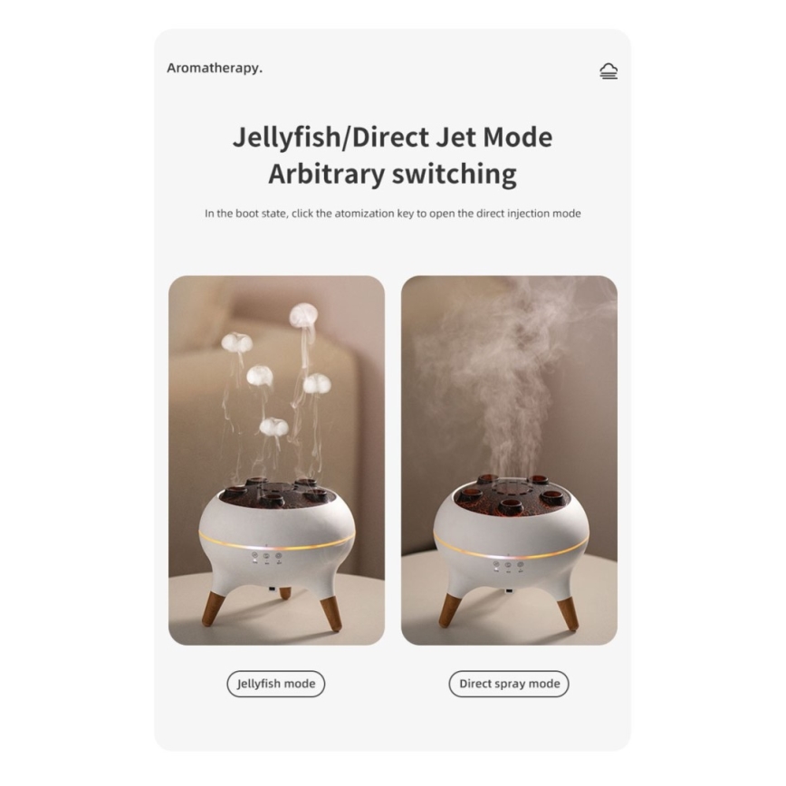 Immax 09104L - Aromadiffuser og luftfugter JELLYFISH LED/11W/5V