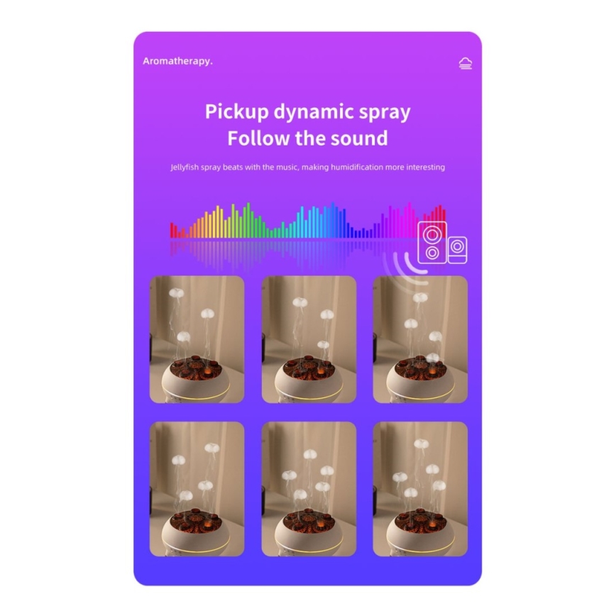 Immax 09104L - Aromadiffuser og luftfugter JELLYFISH LED/11W/5V