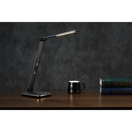 LED dæmpbar bordlampe LED/8,5W/230V med trådløs opladning sølv