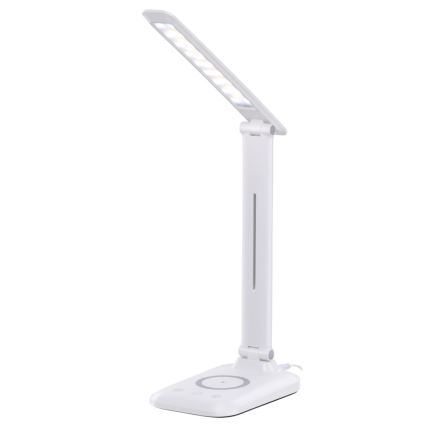 Dæmpbar LED-bordlampe med trådløs QI-opladning og USB LUMI LED/7W/230V hvid