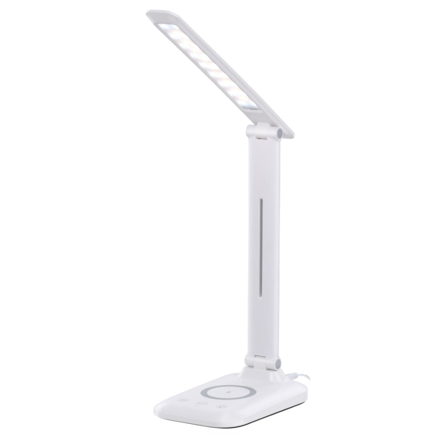 Dæmpbar LED-bordlampe med trådløs QI-opladning og USB LUMI LED/7W/230V hvid