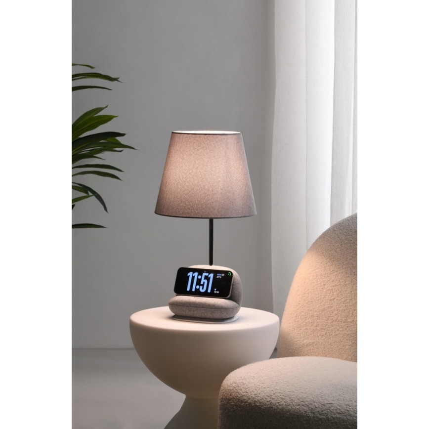 LED-dæmpbar bordlampe med trådløs Qi-opladning SOFA LED/6W/230V grå