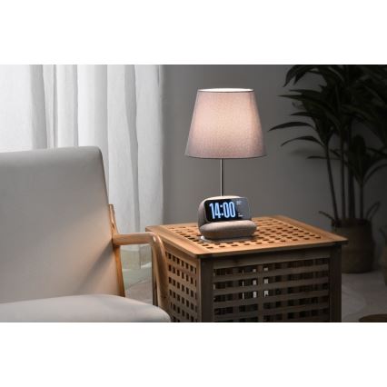 LED-dæmpbar bordlampe med trådløs Qi-opladning SOFA LED/6W/230V grå