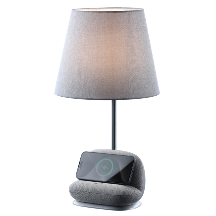 LED-dæmpbar bordlampe med trådløs Qi-opladning SOFA LED/6W/230V grå