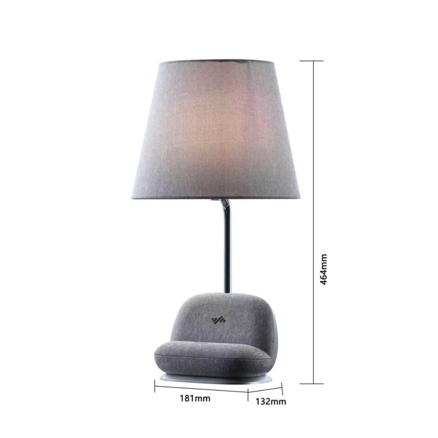 LED-dæmpbar bordlampe med trådløs Qi-opladning SOFA LED/6W/230V grå