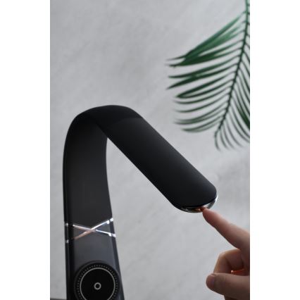 LED-dæmpbar bordlampe med trådløs opladning MAGIC LED/5W/230V sort