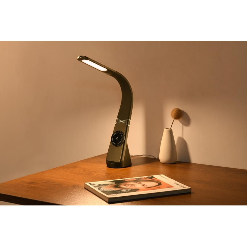 LED-dæmpbar bordlampe med trådløs opladning MAGIC LED/5W/230V sort
