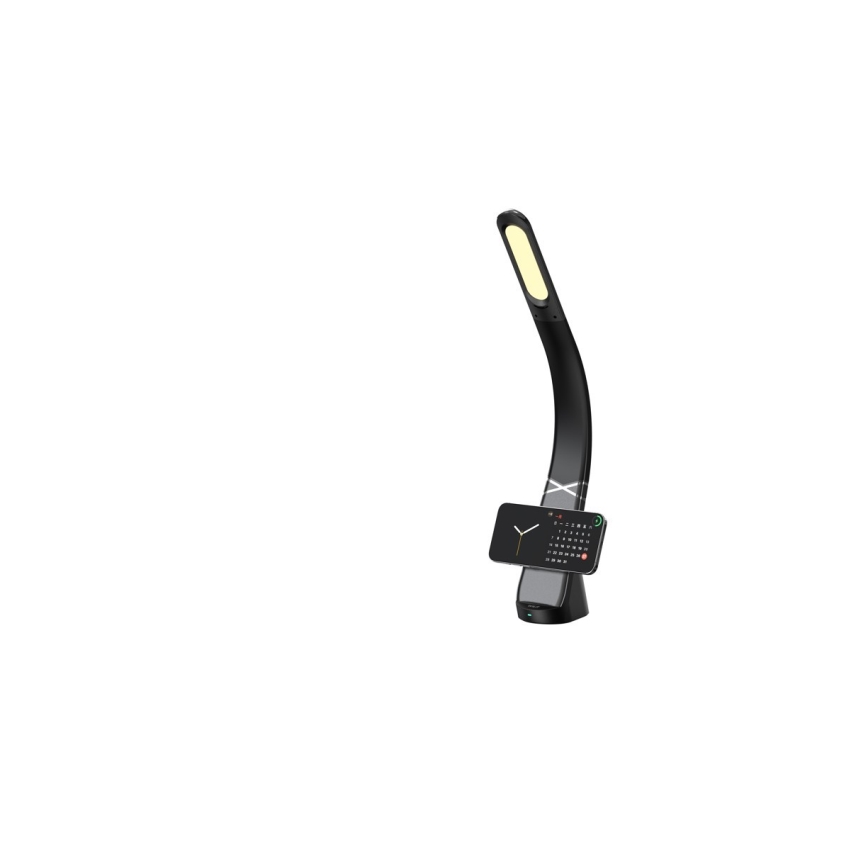 LED-dæmpbar bordlampe med trådløs opladning MAGIC LED/5W/230V sort