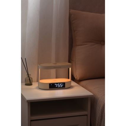 LED dæmpbar bordlampe med vækkeur og opladningsfunktion TRIPLE DOCK LED/1,5W/5V